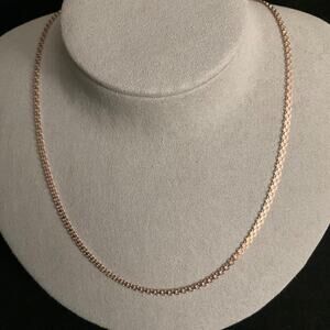 Beautiful 18” Bismark Necklace Rose Gold/925 Solid 2.4mm Made in ITALY~NEW